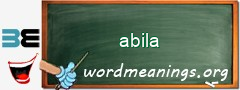 WordMeaning blackboard for abila